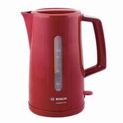 Чайник BOSCH TWK3A014, 1,7 л, 2400 Вт, закрытый нагревательный элемент, пластик, красный - фото 11101495