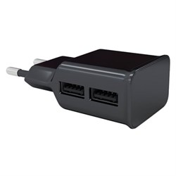 Зарядное устройство сетевое (220 В) RED LINE NT-2A, 2 порта USB, выходной ток 2,1 А, черное, УТ000009404 - фото 11101716