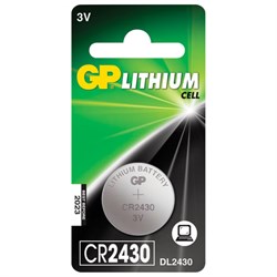 Батарейка GP Lithium, CR2430, литиевая, 1 шт., в блистере, CR2430-8C1 - фото 11102502