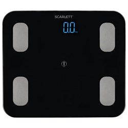 Весы напольные диагностические SCARLETT SC-BS33ED46, электронные, вес до 150 кг, Bluetooth, черные - фото 11104504