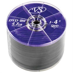 Диски DVD-RW VS 4,7 Gb 4x Bulk (термоусадка без шпиля), КОМПЛЕКТ 50 шт., VSDVDRWB5001 - фото 11106285