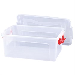 Ящик-контейнер для хранения 14 л, С КРЫШКОЙ НА ЗАЩЕЛКАХ, 18х43х29 см, прозрачный, IDEA, М 2866, М2866 - фото 11110054