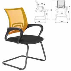 Кресло для приемных и переговорных BRABIX "Fly CF-100", оранжевое/черное, 532088 - фото 11115413