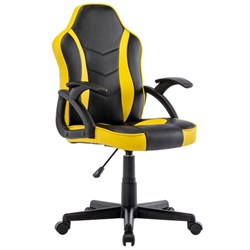 Кресло компьютерное BRABIX "Shark GM-203", экокожа, черное/желтое, 532514 - фото 11117209