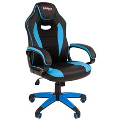 Кресло компьютерное BRABIX "Blaze GM-162", TW/экокожа, черное/голубое, 532578, 7083506 - фото 11117510