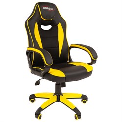 Кресло компьютерное BRABIX "Blaze GM-162", TW/экокожа, черное/желтое, 532579, 7083507 - фото 11117514
