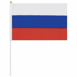 Флаг России ручной 20х30 см, без герба, с флагштоком, BRAUBERG/STAFF, 550181, RU13 - фото 11117576