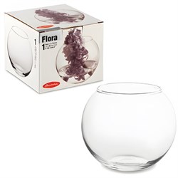 Ваза "Flora", круглая, высота 10 см, стекло, PASABAHCE, 43417 - фото 11121386