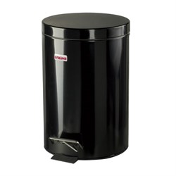 Ведро-контейнер для мусора (урна) с педалью LAIMA &quot;Classic&quot;, 12 л, черное, глянцевое, металл, со съемным внутренним ведром, 602850