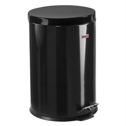 Ведро-контейнер для мусора (урна) с педалью LAIMA "Classic", 20 л, черное, глянцевое, металл, со съемным внутренним ведром, 604945 - фото 11125346