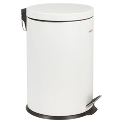 Ведро-контейнер для мусора (урна) с педалью LAIMA &quot;Classic&quot;, 20 л, белое, глянцевое, металл, со съемным внутренним ведром, 604949