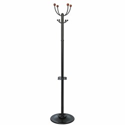 Вешалка-стойка "Квартет-З", 1,79 м, основание 40 см, 4 крючка + место для зонтов, металл, черная - фото 11132776