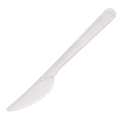Нож одноразовый пластиковый 180 мм, прозрачный, КОМПЛЕКТ 50 шт., ЭТАЛОН, БЕЛЫЙ АИСТ, 607843 - фото 11132982