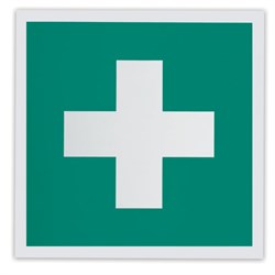Знак "Аптечка первой медицинской помощи", 200х200 мм, фотолюминесцентный, пленка самоклеящаяся, ЕС01 - фото 11133139