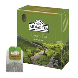 Чай AHMAD (Ахмад) "Green Tea" зеленый, 100 пакетиков по 2 г, 478i-08 - фото 11133762