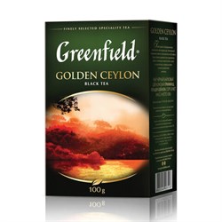 Чай листовой GREENFIELD "Golden Ceylon ОРА" черный цейлонский крупнолистовой 100 г, 0351 - фото 11133775