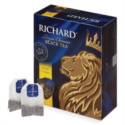 Чай RICHARD "Royal Ceylon" черный цейлонский, 100 пакетиков по 2 г, 610606 - фото 11133878