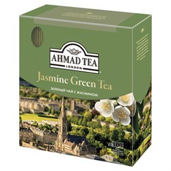 Чай AHMAD (Ахмад) "Jasmine Green Tea" зелёный с жасмином, 100 пакетиков в конвертах по 2 г, 475i-08 - фото 11133892