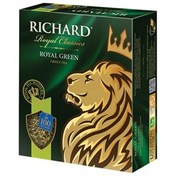 Чай RICHARD "Royal Green" зеленый, 100 пакетиков по 2 г, 610150 - фото 11134016