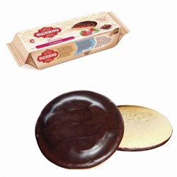 Печенье ЯШКИНО "Клубника", сдобное, с бисквитом, джемом и шоколадной глазурью, 137 г, ЯП208 - фото 11134141