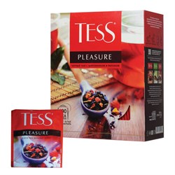 Чай TESS "Pleasure" черный с шиповником, яблоком, лимонным сорго, 100 пакетиков в конвертах по 1,5 г, 0919-09 - фото 11134169