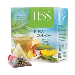Чай TESS "Pina Colada" зеленый с ароматом тропических фруктов, 20 пирамидок по 1,8 г, 0787-12 - фото 11134185