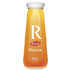 Нектар RICH (Рич) 0,2 л, персик, стеклянная бутылка, 1709801 - фото 11134499