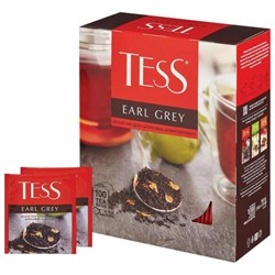 Чай TESS "Earl Grey" черный с бергамотом с цедрой лимона, 100 пакетиков в конвертах по 1,8 г, 1251-09 - фото 11134593