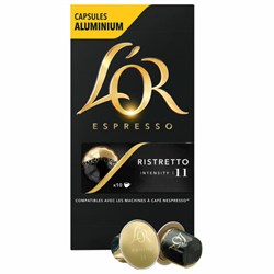 Кофе в алюминиевых капсулах L'OR "Espresso Ristretto" для кофемашин Nespresso, 10 порций, ФРАНЦИЯ, 4028609 - фото 11134806