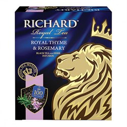 Чай RICHARD "Royal Thyme & Rosemary" черный с чабрецом и розмарином, 100 пакетиков по 2 г, 100647 - фото 11134985
