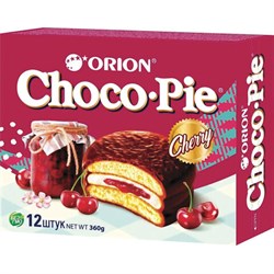 Печенье ORION "Choco Pie Cherry" вишневое 360 г (12 штук х 30 г), О0000013004 - фото 11135281