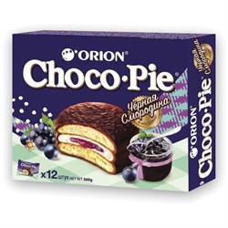 Печенье ORION "Choco Pie Black Currant" темный шоколад с черной смородиной, 360 г (12 штук х 30 г), О0000013002 - фото 11135284