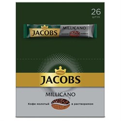Кофе растворимый порционный JACOBS &quot;Millicano&quot;, КОМПЛЕКТ 26 пакетиков по 1,8 г, сублимированный, 4251154