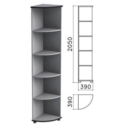 Шкаф (стеллаж) угловой "Монолит", 390х390х2050 мм, 4 полки, цвет серый, УМ46.11 - фото 11137108