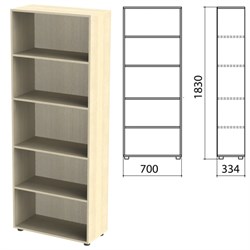 Шкаф (стеллаж) &quot;Канц&quot; 700х330х1830 мм, 4 полки, цвет дуб молочный, ШК31.15