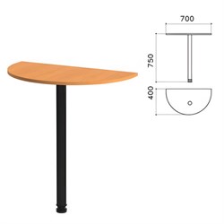 Стол приставной полукруг "Фея", 700х400х750 мм, цвет орех милан (КОМПЛЕКТ) - фото 11147366