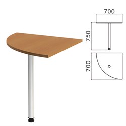 Стол приставной угловой "Монолит", 700х700х750 мм, цвет орех гварнери (КОМПЛЕКТ) - фото 11147380