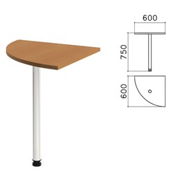 Стол приставной угловой "Монолит", 600х600х750 мм, цвет орех гварнери (КОМПЛЕКТ) - фото 11147386