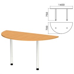 Стол приставной полукруг "Монолит", 1400х700х750 мм, цвет бук бавария (КОМПЛЕКТ) - фото 11147391