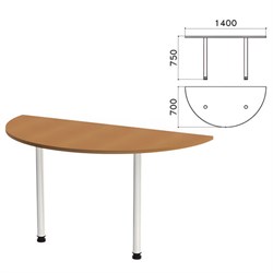 Стол приставной полукруг "Монолит", 1400х700х750 мм, цвет орех гварнери (КОМПЛЕКТ) - фото 11147392