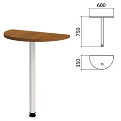Стол приставной полукруг "Этюд", 600х350х750 мм, орех (КОМПЛЕКТ) - фото 11147526