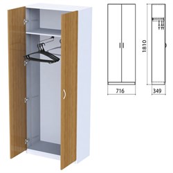 Шкаф для одежды "Бюджет", 716х349х1810 мм, орех французский (КОМПЛЕКТ) - фото 11147741