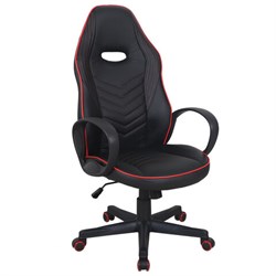Кресло компьютерное BRABIX "Flame GM-004", экокожа, черное/красное, 532499 - фото 11164593