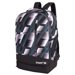 Рюкзак STAFF STRIKE универсальный, 3 кармана, черно-серый, 45х27х12 см, 270784 - фото 11183926