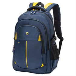 Рюкзак BRAUBERG TITANIUM универсальный, 3 отделения, синий, желтые вставки, 45х28х18 см, 270768 - фото 11189347