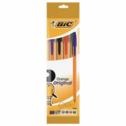 Ручки шариковые BIC "Orange Original", НАБОР 4 ЦВЕТА, узел 0,8 мм, линия 0,3 мм, пакет, 8308541 - фото 11202819