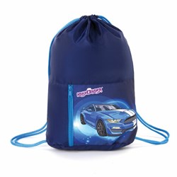 Мешок для обуви ЮНЛАНДИЯ, карман на молнии, 33х42 см, "Blue Car", 270407 - фото 11211449