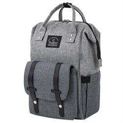 Рюкзак для мамы BRAUBERG MOMMY, крепления для коляски, термокарманы, серый, 41x24x17 см, 270818 - фото 11212547
