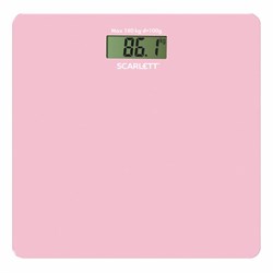 Весы напольные SCARLETT SC-BS33E041, электронные, вес до 180 кг, квадратные, стекло, розовые - фото 11217302