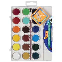 Краски акварельные JOVI (Испания), 18 цветов, с кистью, пластиковая коробка, европодвес, 800/18 - фото 11253520